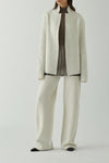 SWAYING/KNIT Seamless wool dark crease trousers SW22AW3B14 White